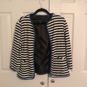 Leslie Stuart Black and white striped blazer